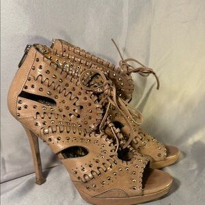 Sam Edelman size 8.5. Beige  Studded Leather High Heel Sandals